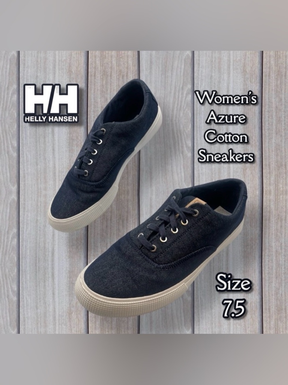 Helly Hansen Women's Azure Cotton Canvas Sneakers Size 7.5
